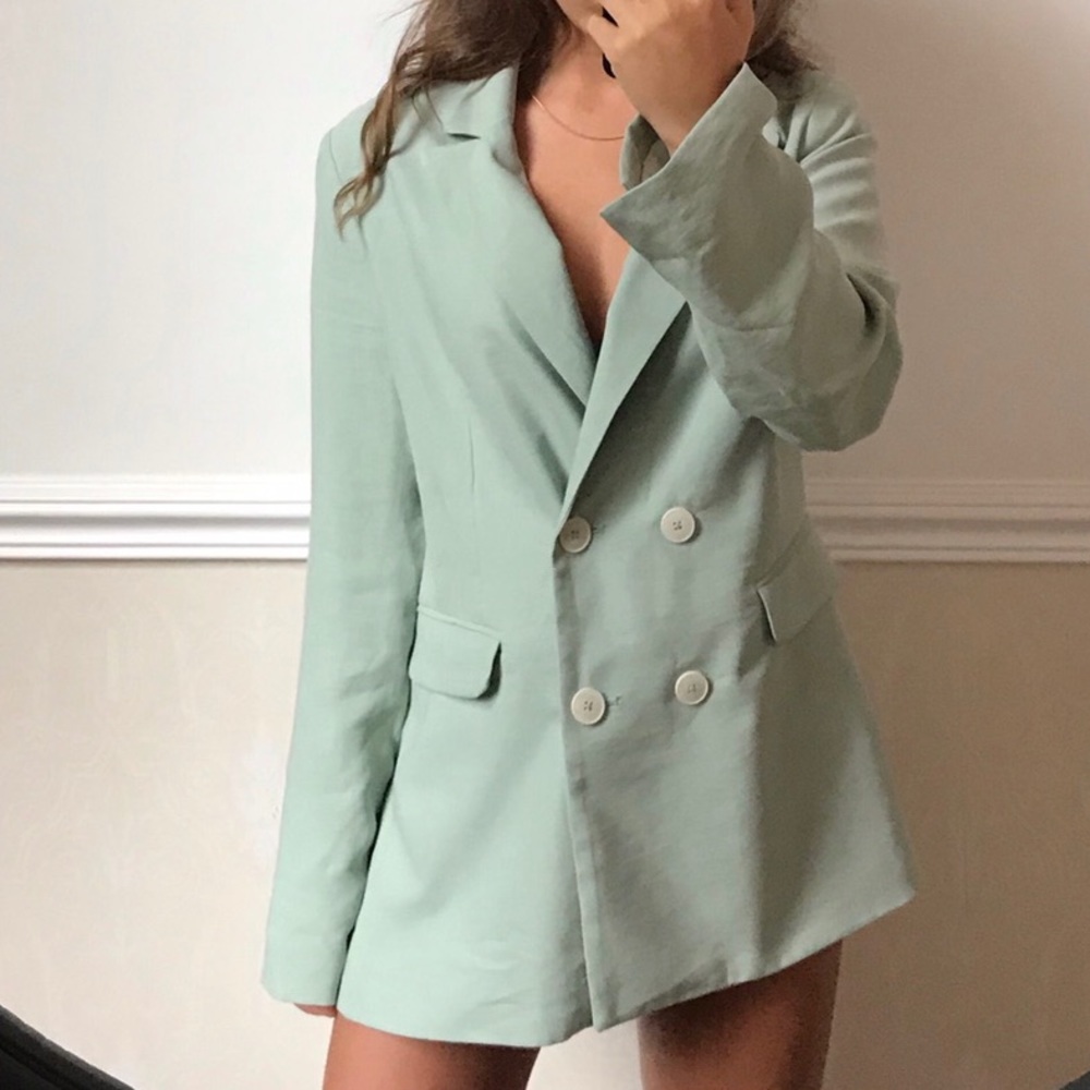 Bershka Pastel Green Blazer